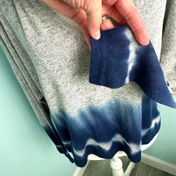 Roxy Sweatshirt Sm Staying True Sweatshirt Gray Blue Stretchy Dip-Dyed - Picture 10 of 13